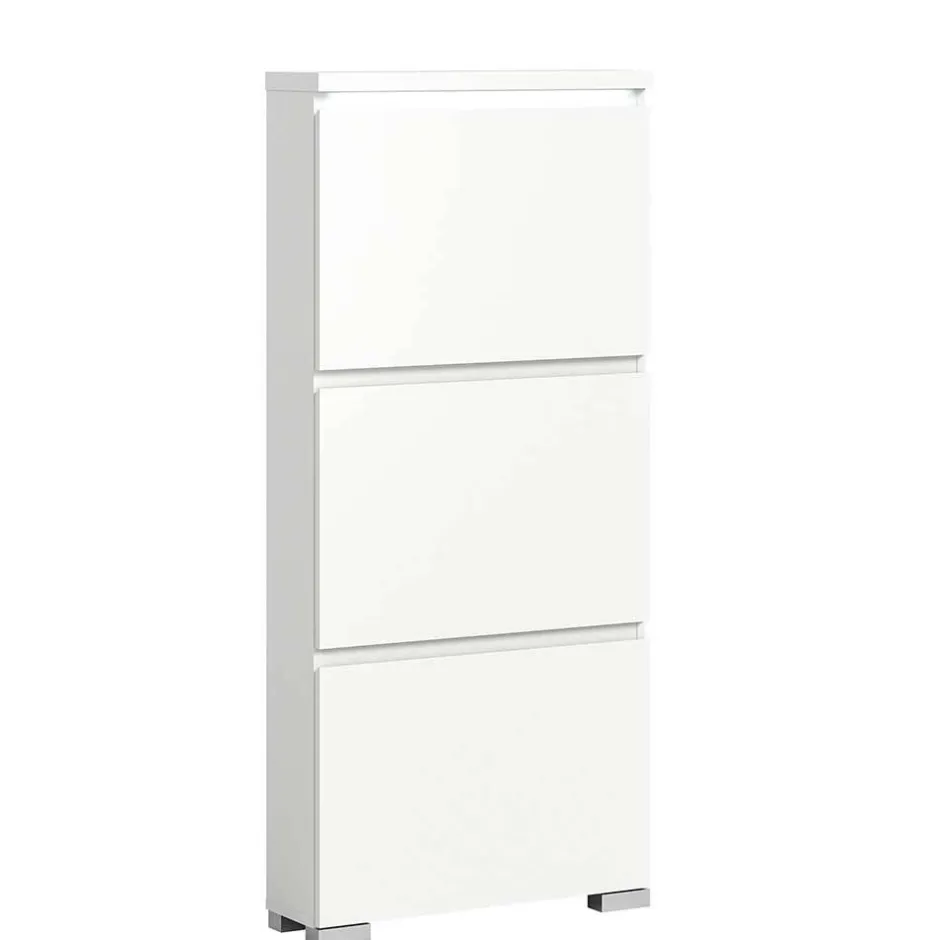 Wohnen 3-Klappen-Schuhschrank in Weiß - Dany