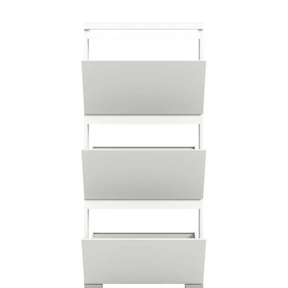 Wohnen 3-Klappen-Schuhschrank in Weiß - Dany