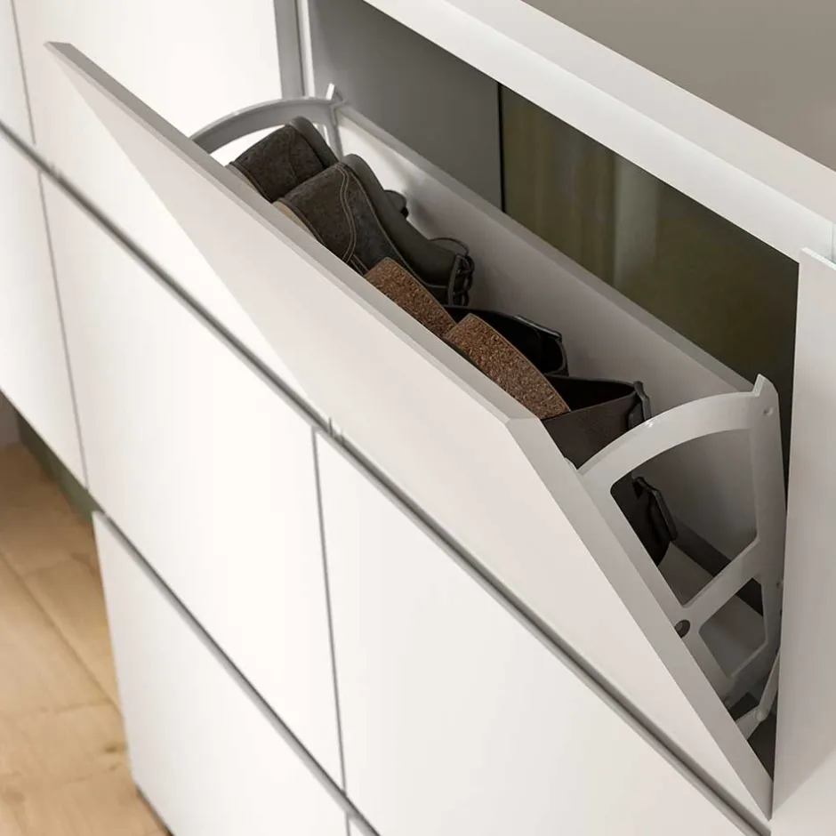 Wohnen 3-Klappen-Schuhschrank in Weiß - Dany