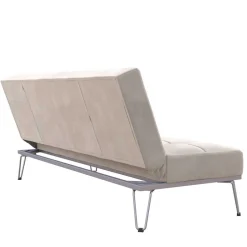 Klappsofa in Hellgrau Samt - Acena^Wohnen Discount