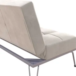 Klappsofa in Hellgrau Samt - Acena^Wohnen Discount