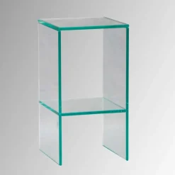 Klarglas Beistelltisch mit quadratischer Tischplatte - Weyna^Wohnen Sale