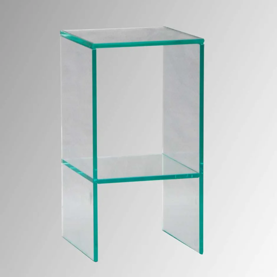 Klarglas Beistelltisch mit quadratischer Tischplatte - Weyna^Wohnen Sale