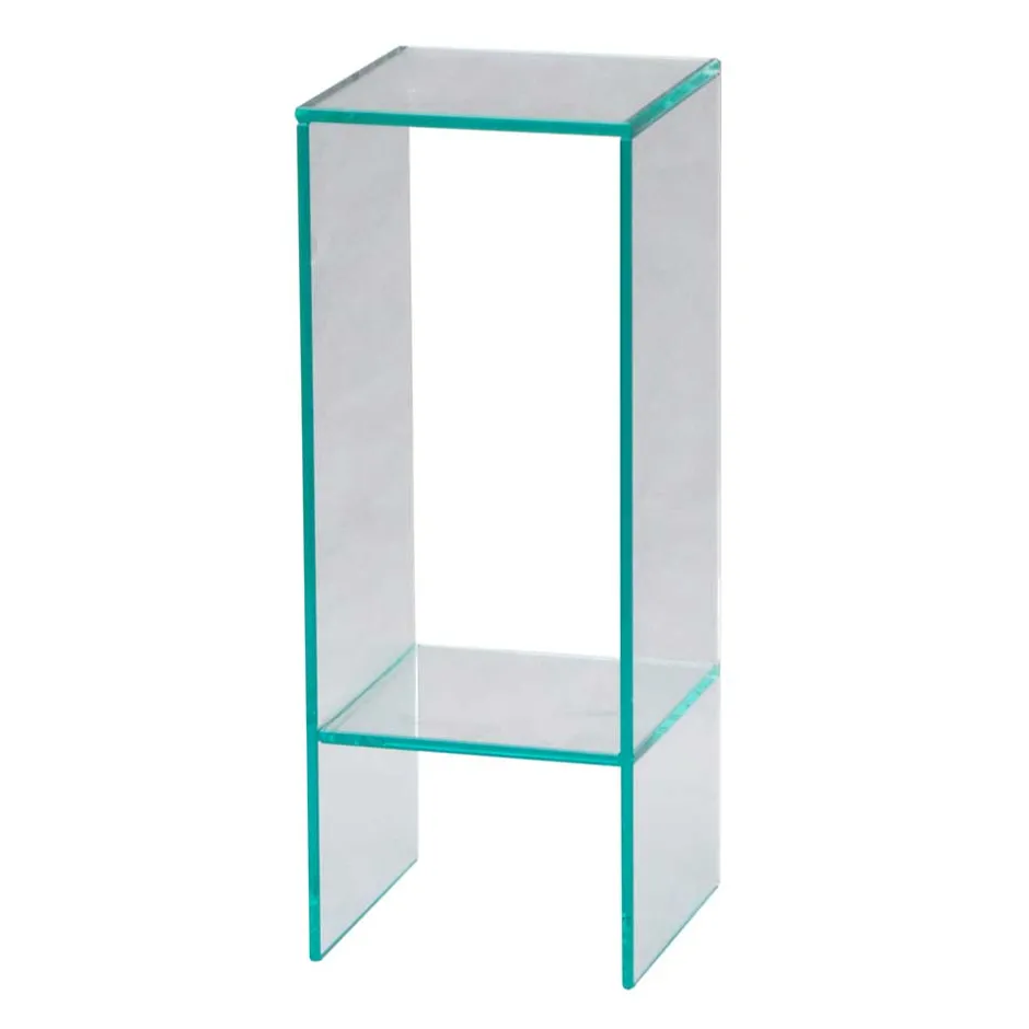 Klarglas Beistelltisch mit quadratischer Tischplatte - Weyna^Wohnen Sale