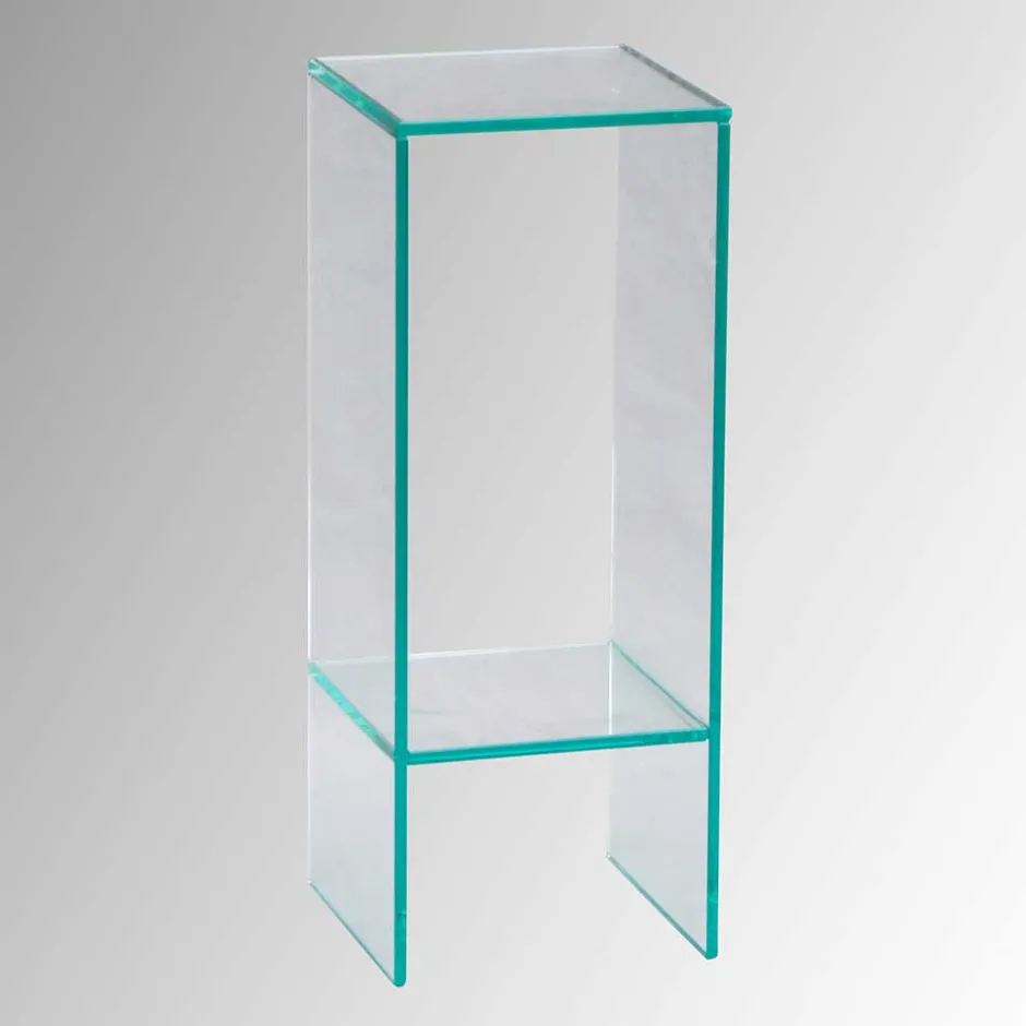 Klarglas Beistelltisch mit quadratischer Tischplatte - Weyna^Wohnen Sale