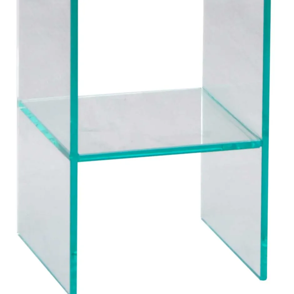 Klarglas Beistelltisch mit quadratischer Tischplatte - Weyna^Wohnen Sale