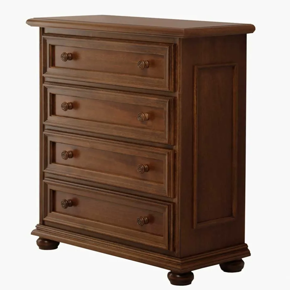 Wohnen Klassisch gestaltete Hochkommode in Walnussfarben - Manicos