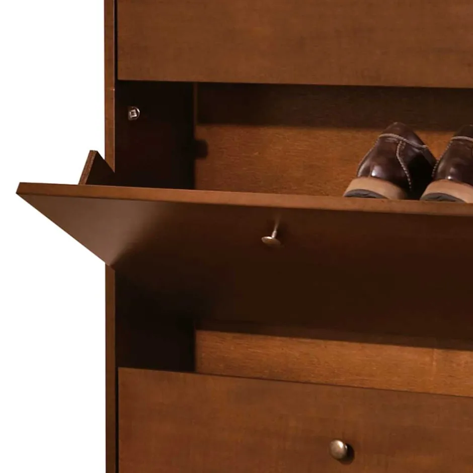 Wohnen Klassisch gestalteter Schuhschrank in Nussbaum - Lemerzi