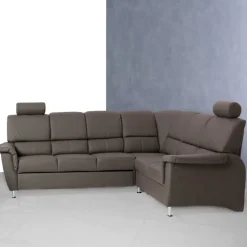 Wohnen Klassische Eckcouch Isabella in Braun Kunstleder