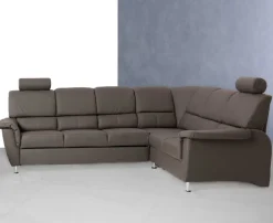 Wohnen Klassische Eckcouch Isabella in Braun Kunstleder