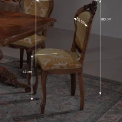 Wohnen Klassische Essgruppe mit Quadrattisch Magari & 4 Polsterstühlen (fünfteilig)