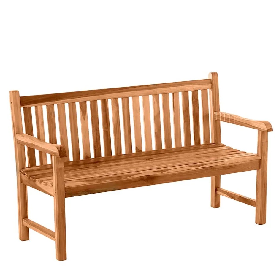 Wohnen Klassische Holz Gartenbank mit Lehnen - Klahuma