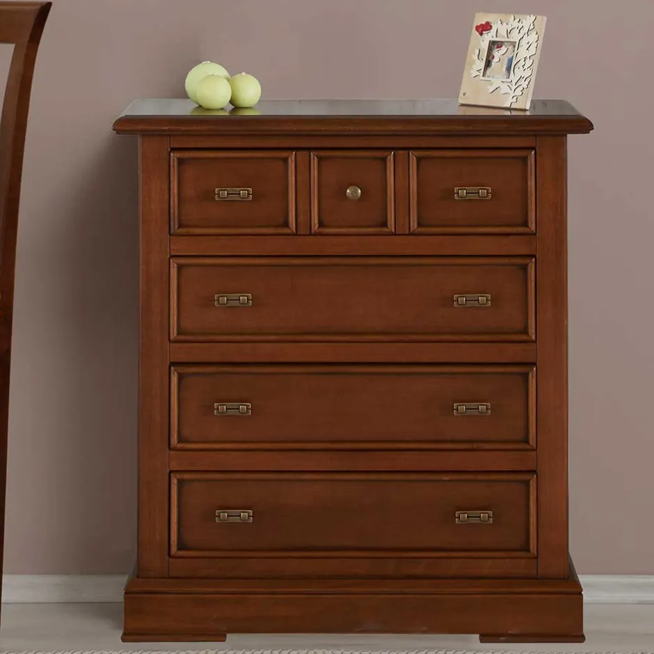 Wohnen Klassische Kommode in Walnuss Braun - Istefanio