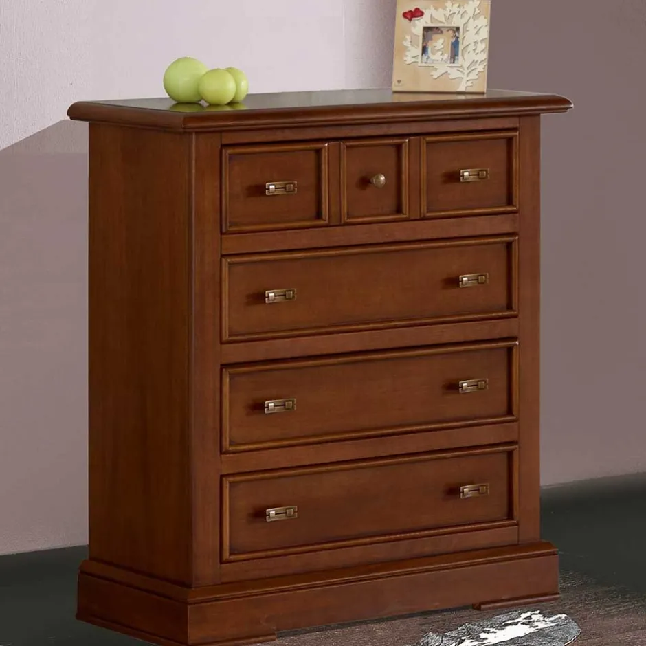Wohnen Klassische Kommode in Walnuss Braun - Istefanio
