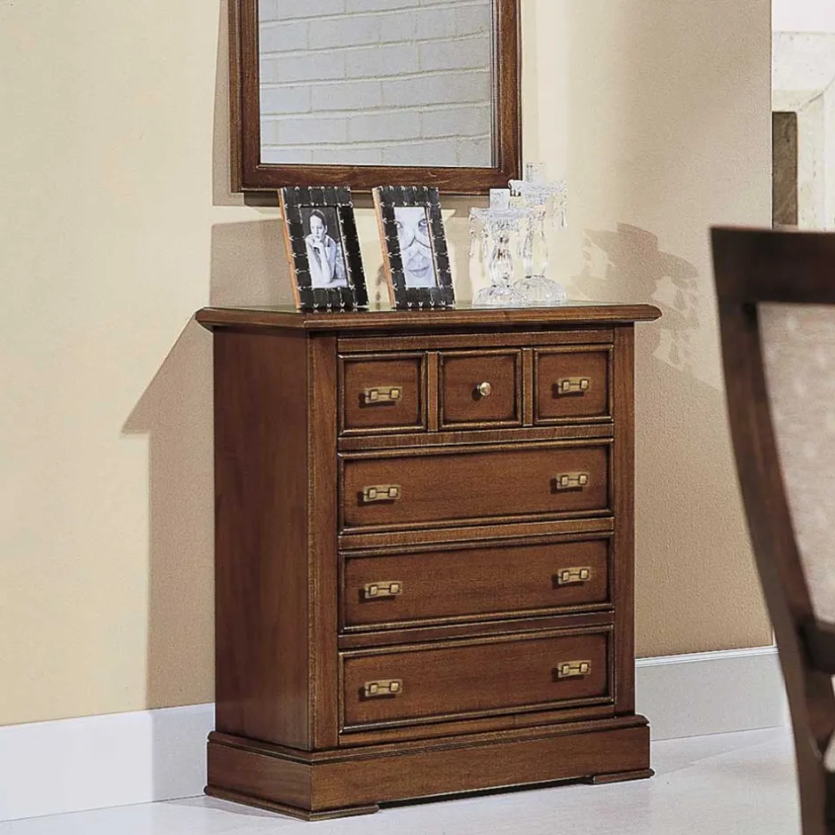 Wohnen Klassische Kommode in Walnuss Braun - Istefanio