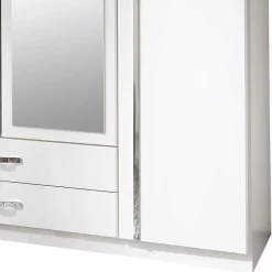 Wohnen Klassischer Kleiderschrank in Weiß mit Chrom - Miracella