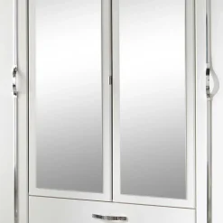 Wohnen Klassischer Kleiderschrank in Weiß mit Chrom - Miracella