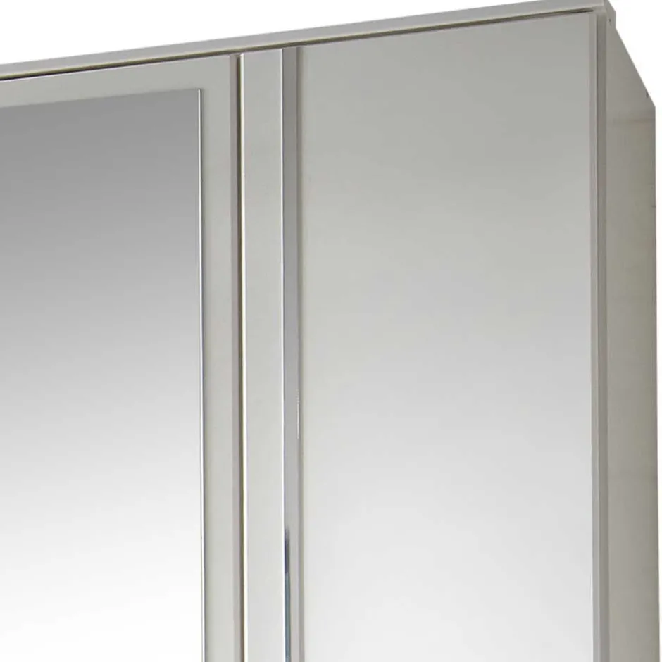 Wohnen Klassischer Kleiderschrank in Weiß mit Chrom - Miracella