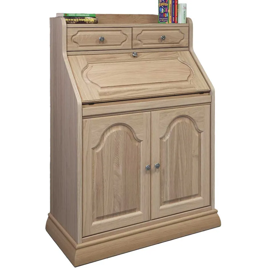 Wohnen Klassischer Schreibschrank Sekretär aus Eiche - Hamptony