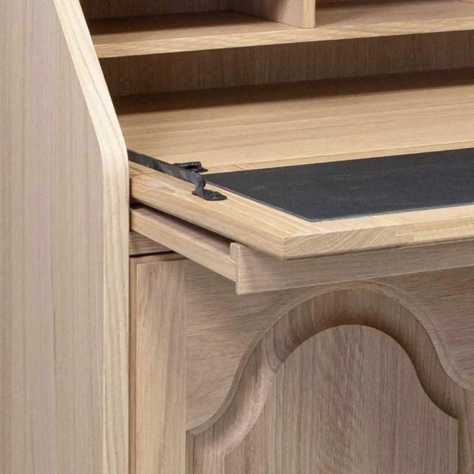 Wohnen Klassischer Schreibschrank Sekretär aus Eiche - Hamptony