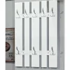 Klassisches Garderobenpaneel in Weiß 65cm breit Vaipuran mit 8 Metallhaken^Wohnen Discount