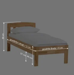 Klassisches Holzbett Seriacus mit Kopfteil halboffen^Wohnen Outlet