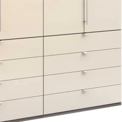 Wohnen Kleiderschrank glasbeschichtet in Creme - Laingo