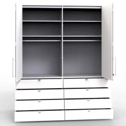 Wohnen Kleiderschrank glasbeschichtet in Creme - Laingo