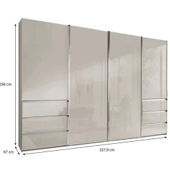 Kleiderschrank in Champagner Glasfront - Vilicita^Wohnen