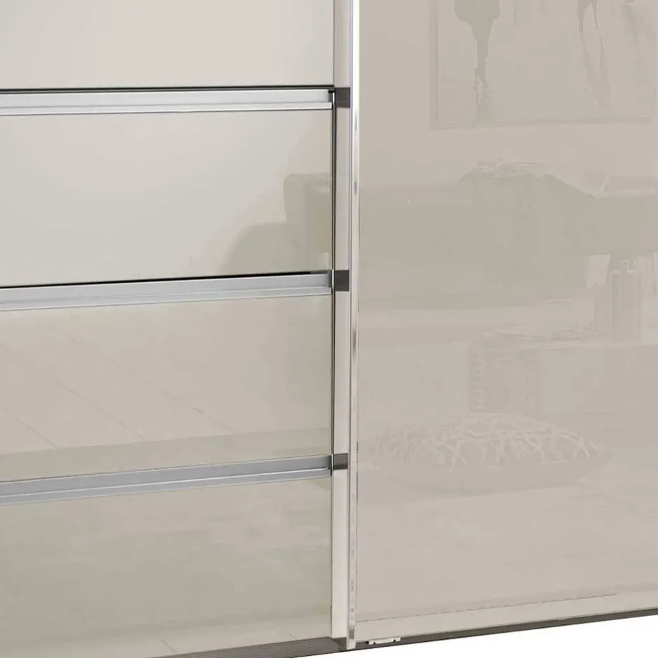 Kleiderschrank in Champagner Glasfront - Vilicita^Wohnen