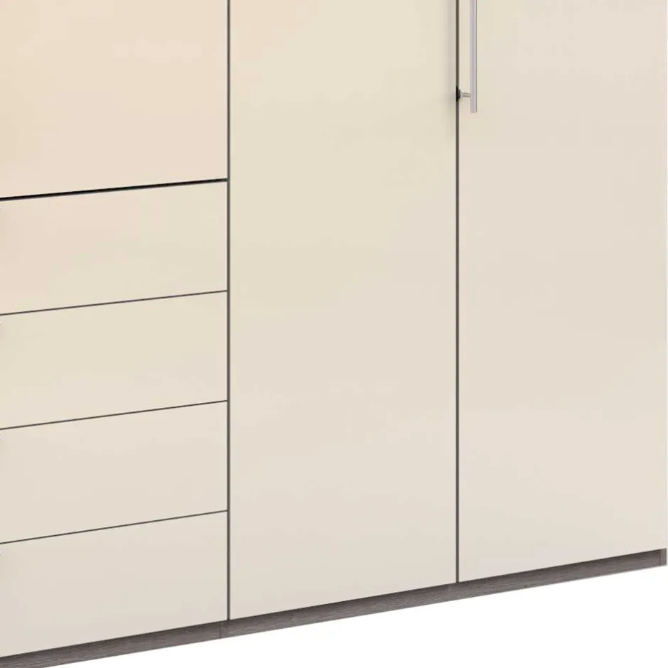 Kleiderschrank in Creme Glas & Eiche dunkel - Cluster^Wohnen Best