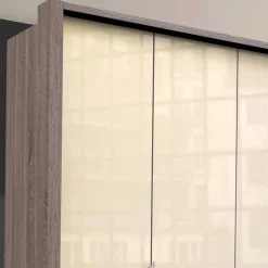 Kleiderschrank in Creme Glas & Eiche dunkel - Cluster^Wohnen Best