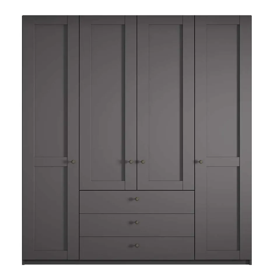 Kleiderschrank in Dunkelgrau 4-türig - Mataram^Wohnen Hot