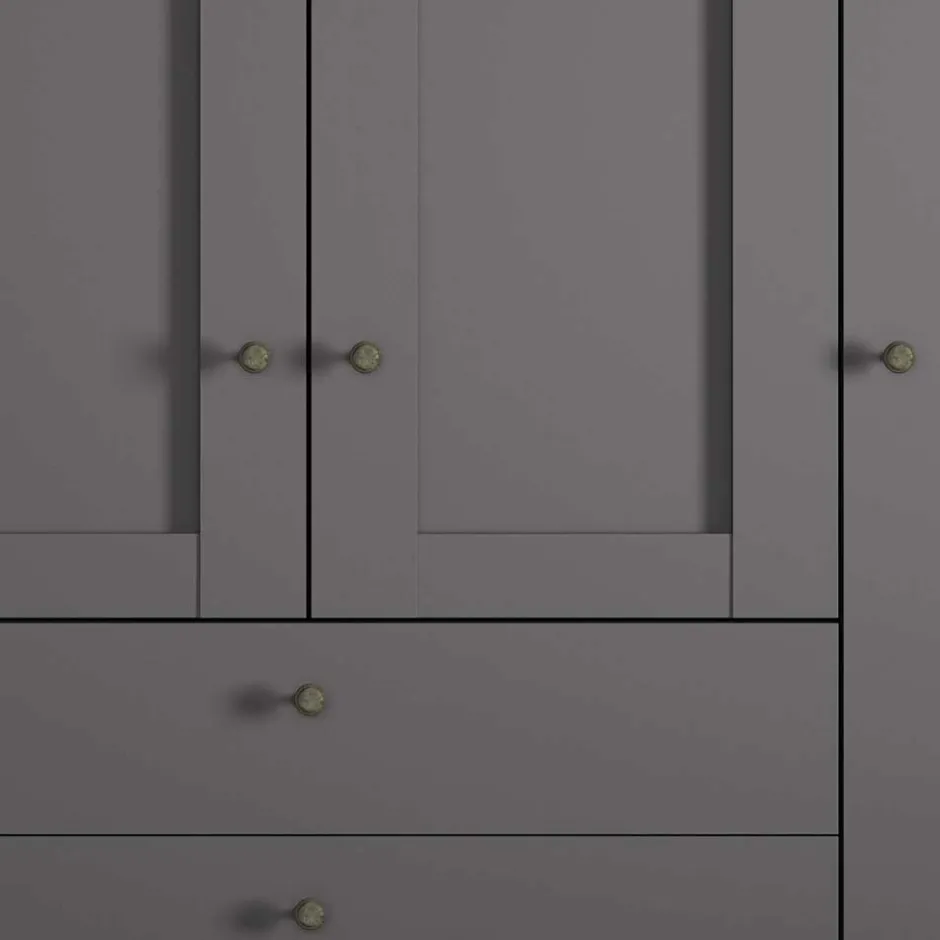 Kleiderschrank in Dunkelgrau 4-türig - Mataram^Wohnen Hot