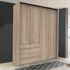 Wohnen Kleiderschrank in Eiche Sägerau Dekor - Zayun