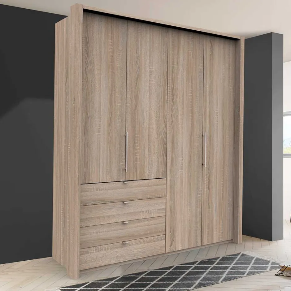 Wohnen Kleiderschrank in Eiche Sägerau Dekor - Zayun
