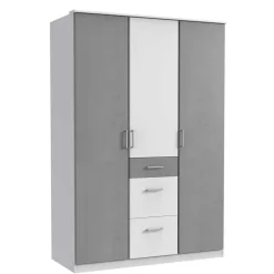 Wohnen Kleiderschrank in Grau und Weiß modern - Karimos