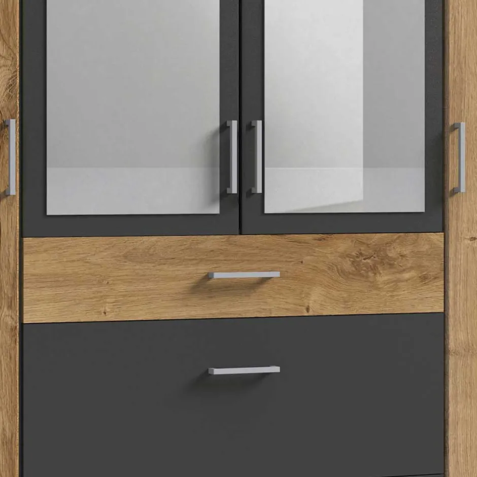 Kleiderschrank in Plankeneiche Holzoptik - Leviza^Wohnen Clearance