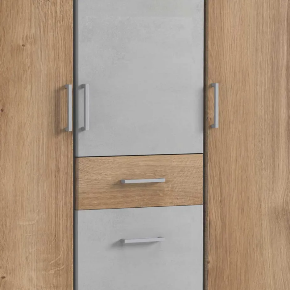 Kleiderschrank in Plankeneiche & Lichtgrau - Anca^Wohnen Clearance