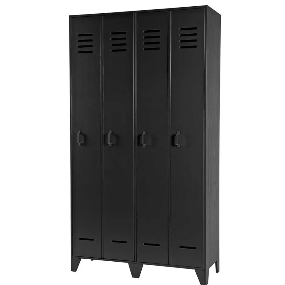 Wohnen Kleiderschrank in Spind Optik aus Holz und Holzwerkstoff - Tivegos