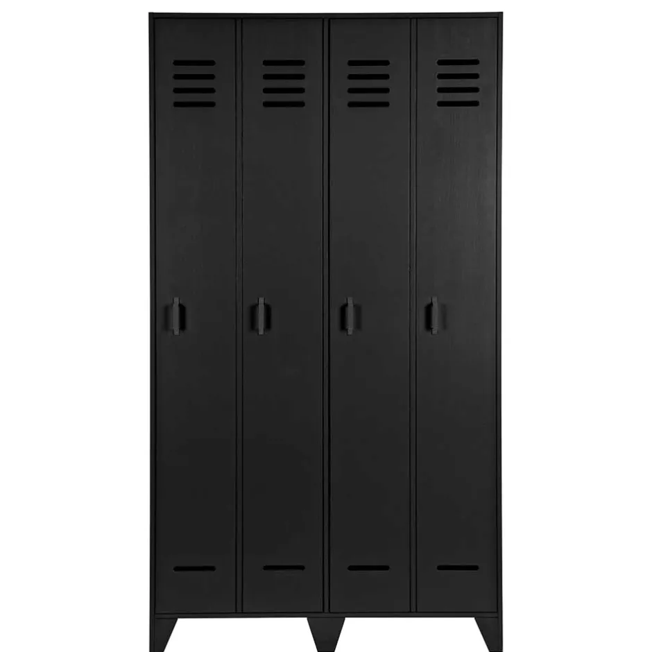 Wohnen Kleiderschrank in Spind Optik aus Holz und Holzwerkstoff - Tivegos