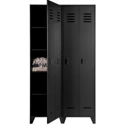 Wohnen Kleiderschrank in Spind Optik aus Holz und Holzwerkstoff - Tivegos