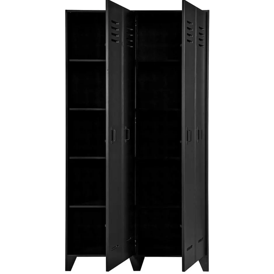 Wohnen Kleiderschrank in Spind Optik aus Holz und Holzwerkstoff - Tivegos