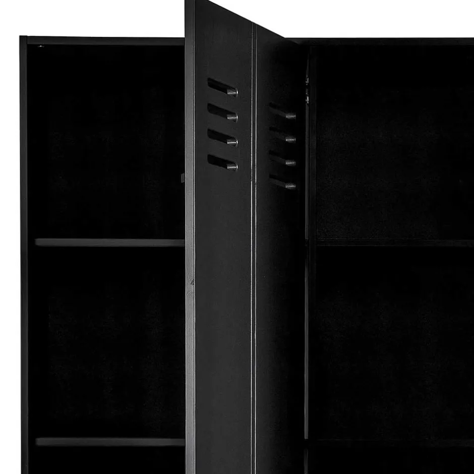 Wohnen Kleiderschrank in Spind Optik aus Holz und Holzwerkstoff - Tivegos