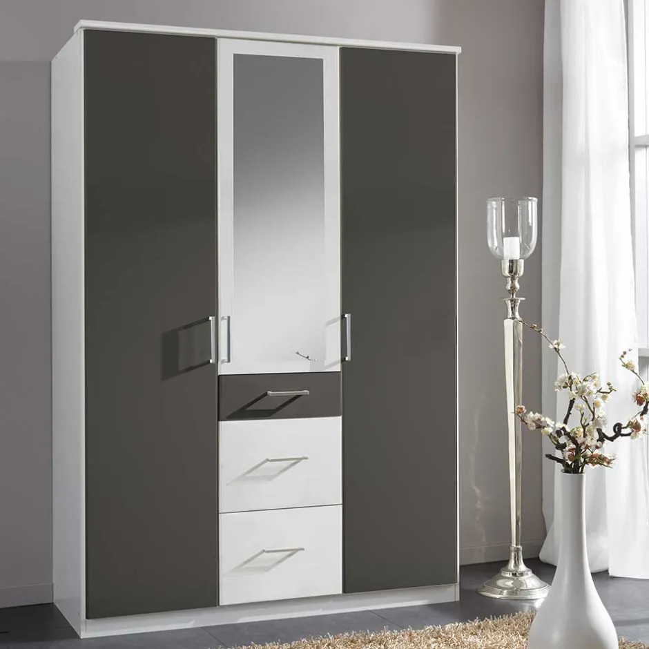 Kleiderschrank in Weiß & Dunkelgrau - Vanila I^Wohnen Online