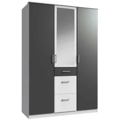 Kleiderschrank in Weiß & Dunkelgrau - Vanila I^Wohnen Online