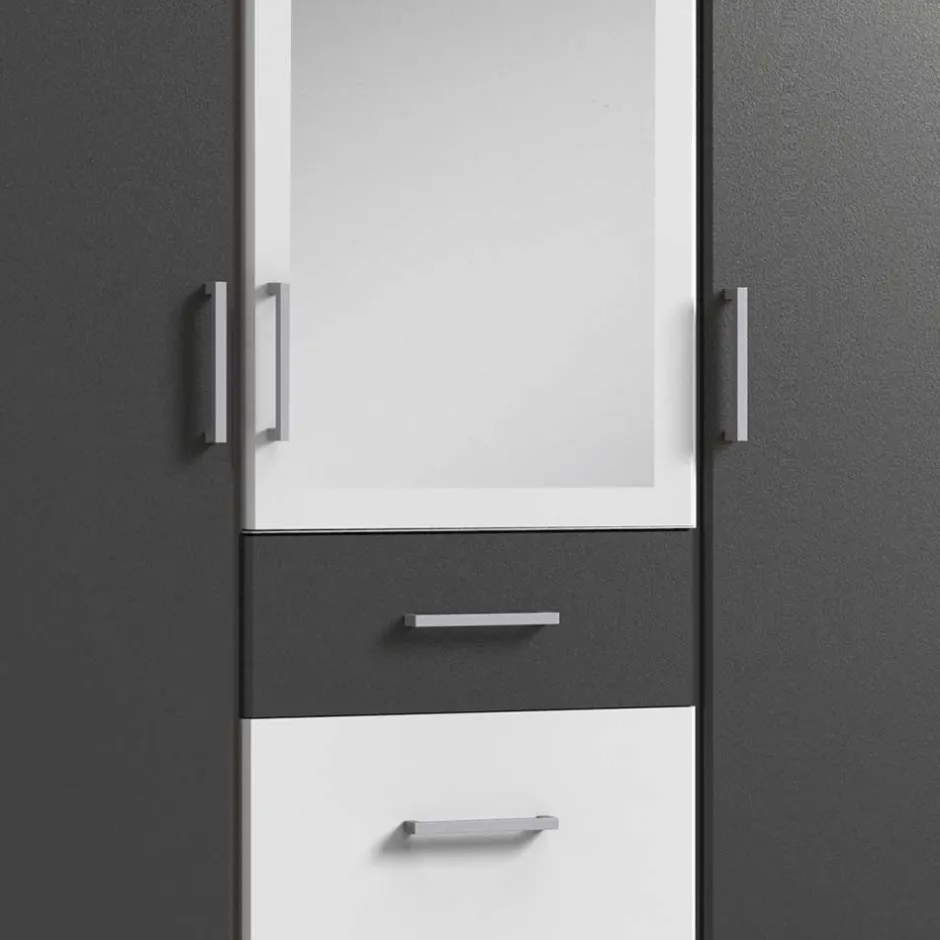 Kleiderschrank in Weiß & Dunkelgrau - Vanila I^Wohnen Online