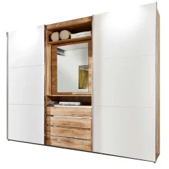 Kleiderschrank in Weiß & Plankeneiche Optik - Stufania^Wohnen Outlet