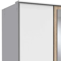 Kleiderschrank in Weiß mit Eiche Sägerau NB - Magdelan^Wohnen New