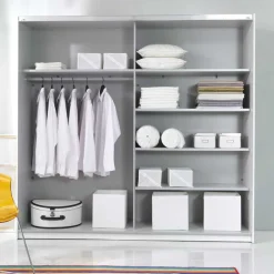 Kleiderschrank mit 2 Schwebetüren in Weiß - Juleste^Wohnen